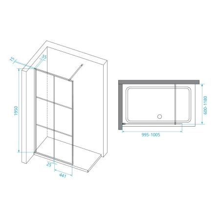 Перегородка для душа RGW WA-111B (1000, Прозрачное), артикул 411011110-84