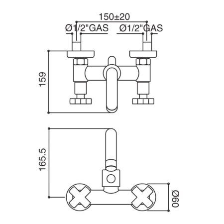 Bongio Alcor Смеситель для ванны, цвет хром, артикул 42536CR0D