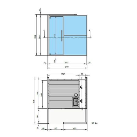 Effegibi Logica S Filo Сауна 214x250h217см, в нишу R.H., цвет: Stone, артикул LO 21 03 0009