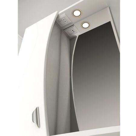 Зеркало со шкафом Vigo Faina 55 L с подсветкой Белое, артикул 25-550-Л