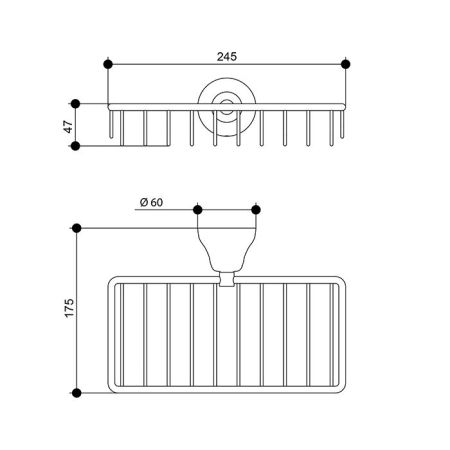 Bongio Axel Полочка подвесная, 245х175x50 мм, цвет золото 24к., артикул 15013OR00