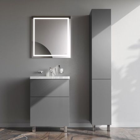 M90FSX06022GM32 GEM, База под раковину, напольная, 60 см, 2 ящика push-to-open, графит матовый, артикул M90FSX06022GM32