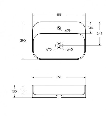 Раковина накладная керамическая CZR-6616, артикул CZR-6616