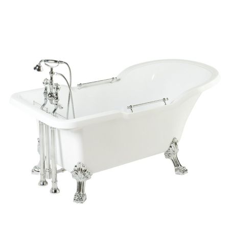 IMPERO Ванна 180x87хH76 см. белая, на лапах "LEONE" STANDART слив/перелив хром, артикул 26927