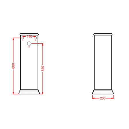 Artceram CIVITAS Пьедестал для раковины 68 см, цвет: серый
