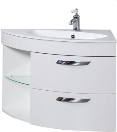 Тумба для ванной без раковины De Aqua Трио 90 Люкс R белая, артикул 00197202