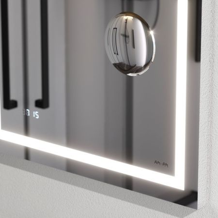 M91AMOX0553WG Универсальное зеркало с контурной Led-подсветкой, часами и косметическим зеркалом, 55 M91AMOX0553WG Универсальное зеркало с контурной Led-подсветкой, часами и косметическим зеркалом, 55