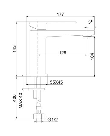 Смеситель для раковины Fiore KUBE 100CR8516, хром, артикул 100CR8516