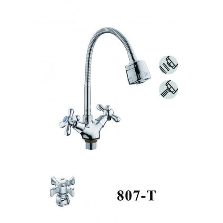 Смеситель для кухни с гибким изливом D-Lin D153807-T, хром, артикул D153807-T