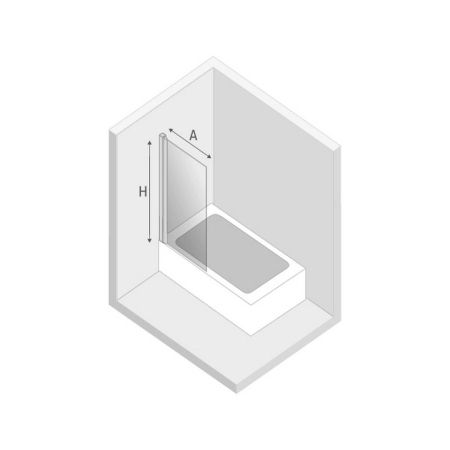 Шторка для ванны NEW TRENDY NEW SOLEO 60 см P-0065 (хром), артикул P-0065