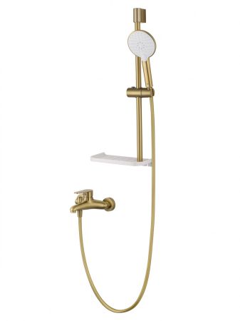 Смеситель для ванны с душевым гарнитуром WONZON & WOGHAND ALFA, Брашированное золото (WW-AE3201-BG), артикул WW-AE3201-BG