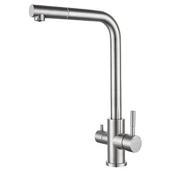 Смеситель для кухни с подключением фильтра GranFest Z-5421, нержавейка
