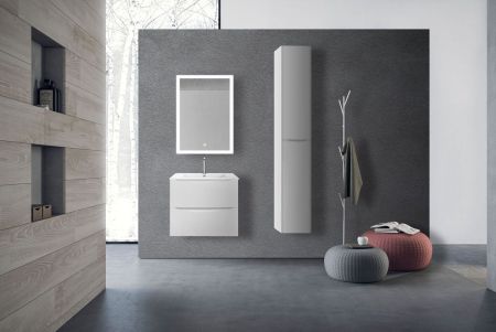 База под керамическую раковину Mia 600 подвесная, 2 выкатных ящика soft close, G.White, артикул VMC-2MC600GW