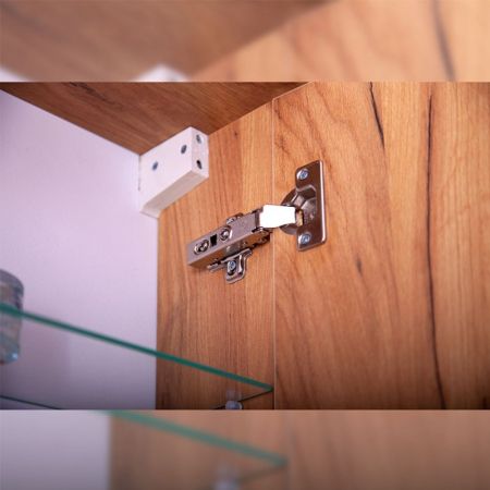 Комплект мебели для ванной Бриклаер Форест 40, дуб золотой/антрацит, артикул Форест 40