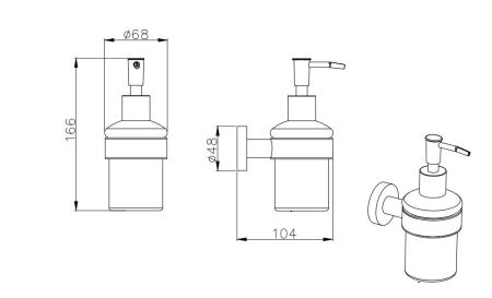 Дозатор AQUATEK, матовый черный AQ4005MB ВЕГА, артикул AQ4005MB
