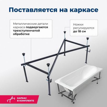 Акриловая ванна Aquanet West 160x70 (с каркасом), артикул 00205564