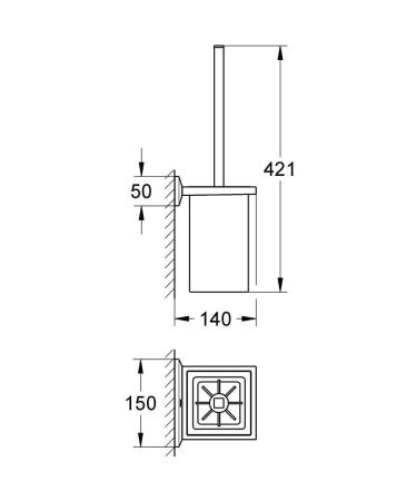 Туалетный ёршик GROHE Allure Brilliant настенный, в комплекте, хром (40500000)