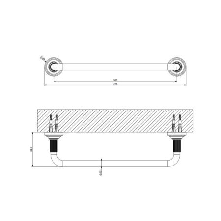 GESSI VENTI20 Полотенцедержатель 300 мм., цвет Brushed Brass PVD, артикул 65497#727