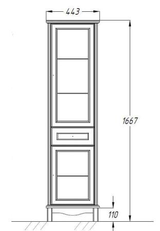 Пенал Омега правый Opadiris Слоновая кость, артикул 