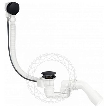 Слив-перелив (полуавтомат, 80 см.) FILARETE FL80BL, черный