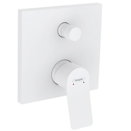 Смеситель для душа, Hansgrohe, Vivenis, тип открывания воды-однорычажный, тип регулирования воды-керамический картридж, монтаж-настенный встраиваемый, отверстия для монтажа-1, внутренняя часть-необходимо заказать, с дивертером, цвет-белый матовый, артикул 75415700