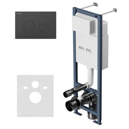 I012711.0138 ErgoFit инсталляция для подвес унитаза с клавишей ErgoFit L пластик, черный матовый, артикул I012711.0138