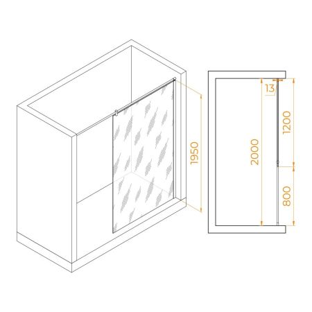 Душевая перегородка RGW WA-034 (Прозрачное, 1200), артикул 351003412-11