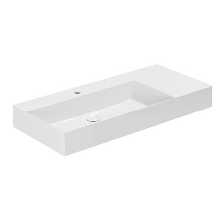 AZZURRA ELEGANCE Squared Раковина подвесная/накладная  102х46х12.5см c отв. под смеситель , цвет белый, артикул ELLP10246RQM*1