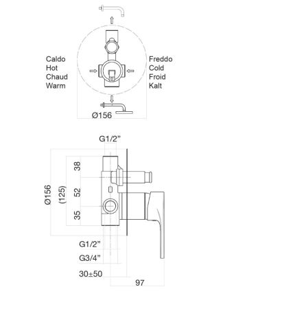 Смеситель для душа Fiore KERA 88BB7506, белый, артикул 88BB7506