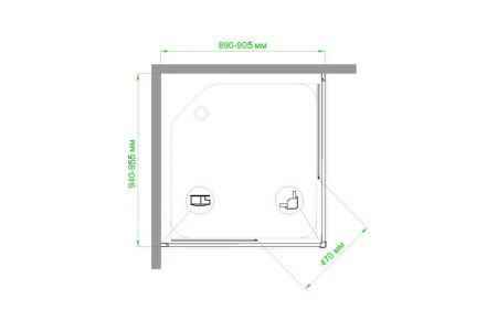 Душевой уголок Royal Bath RB HPD-C 95х90х200 (матовое), артикул RB9095HPD-C