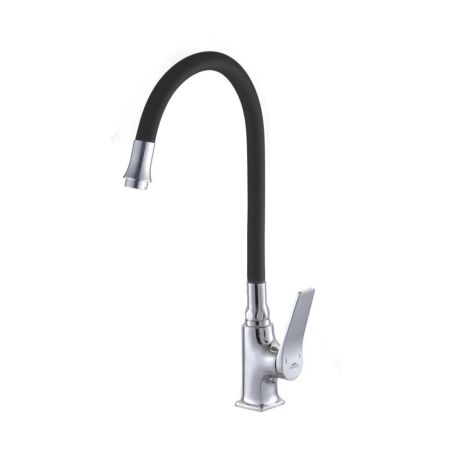 Смеситель для кухни с гибким изливом FASHUN A4186-7, хром/черный