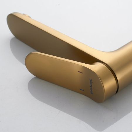 Смеситель для раковины высокий Shevanik S4311G, золотой сатин, артикул S4311G