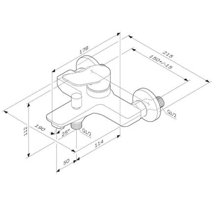 F85A10022 X-Joy, смеситель для ванна/душа, черный, шт., артикул F85A10022