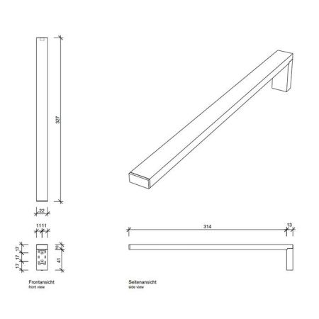 Decor Walther Contract Полотенцедержатель 33см., подвесной, цвет: черный матовый, артикул 0651060