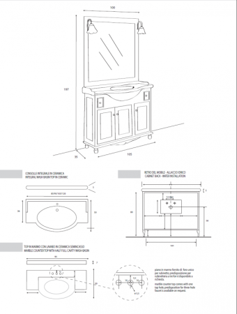 Мебель для ванной CEZARES STAR 105 ante, артикул SCS105.04