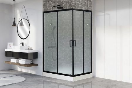 Душевой угол Royal Bath RB 8120HP-C-BL (матовое) левый, артикул RB8120HP-C-BL-L