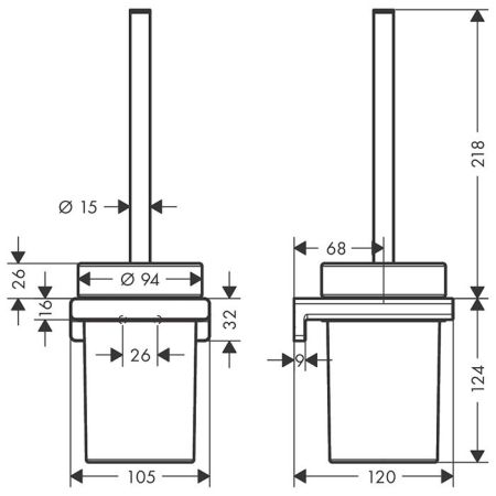 HG AddStoris Ершик, настенный монтаж, цвет: шлифованная бронза, артикул 41752140