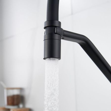 Смеситель для кухни с гибким изливом Shevanik S343H-3, черный