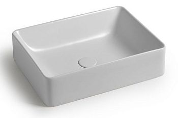 White Ceramic Slim, накладная прямоугольная раковина 50x38x13h см, цвет черный матовый