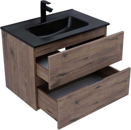 Тумба под раковину Aquanet Алвита New 70 2 ящика, дуб веллингтон табак, артикул 00334185