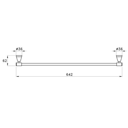 Stella 130 Полотенцедержатель настенный 60 см 602/60 цвет: хром, артикул CT 10002 CR00