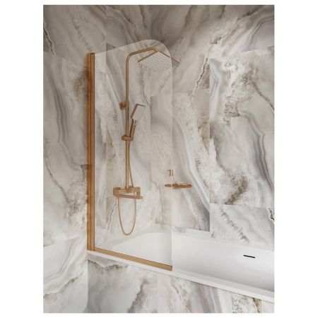 Шторка на ванну распашная Knotlor BS070CG0RB 140х70, бронза