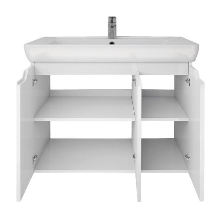 Тумба с раковиной подвесная Dreja Q Plus (D) 80 см, белый, артикул 99-1006-com