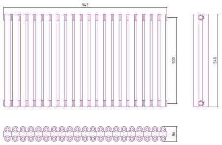 Отопительный радиатор ЭСТЕТ-00 н/ж 500х945 / 21 сек (Матовый БЕЛЫЙ) Отопительный радиатор ЭСТЕТ-00 н/ж 500х945 / 21 сек (Матовый БЕЛЫЙ)