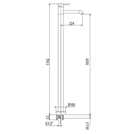 GATTONI CIRCLE TWO Смеситель напольный для раковины, цвет хром, артикул 9109/90C0