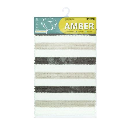 Коврик для ванной комнаты FIXSEN AMBER FX-8040Z, бежевый/белый, артикул FX-8040Z