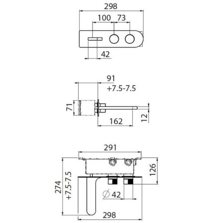 Внутрення часть, Carimali, для смесителя на 3 отверстия, артикул W2501