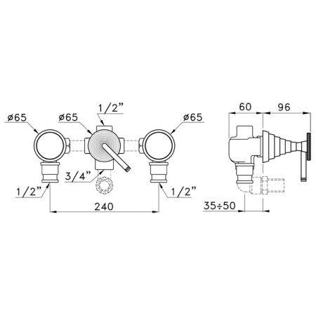 Stella Titian Встраиваемый смеситель для ванны/душа 3254TR с переключателем, цвет: хром, артикул TT 01301 CR00