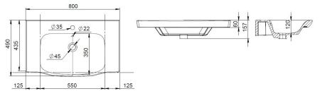M80WCC0802WG Like, Раковина мебельная, керамическая, 80 см, встроенная, цвет: белый, глянец