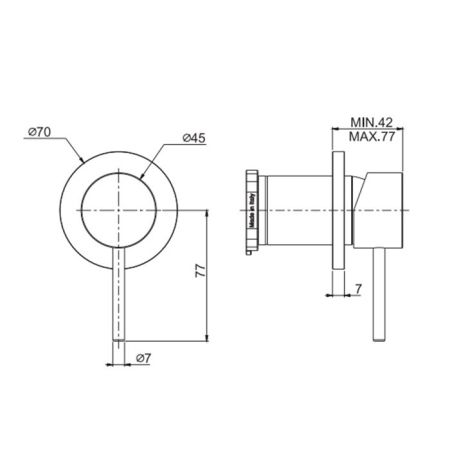 Fima Carlo Frattini Spillo Up Смеситель для ванны, настенный, цвет: чёрный матовый, артикул F3033N1NS